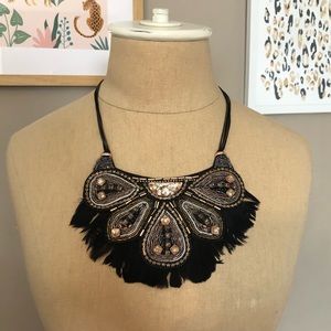 Constantine Statement Necklace w/ feathers